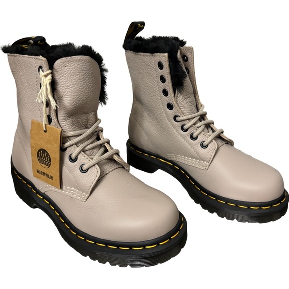 Dr. Martens 1460 SERENA FAUX FUR LINED VIRGINIA LACE UP BOOTS Size 6 - Picture 3 of 8